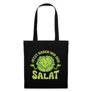 Jetzt haben wir den Salat lustiger Vegetarier - Stoffbeutel - Schwarz - Vorne