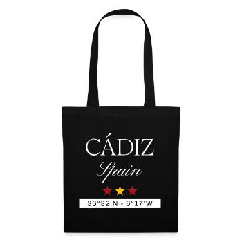 Cádiz Spanien Souvenir – Reise minimalistisch - Stoffbeutel - Schwarz - Vorne
