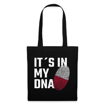 IT’S IN MY DNA – Polen Humor - Stoffbeutel - Schwarz - Vorne
