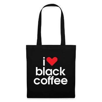 Ich liebe schwarzen Kaffee - Stoffbeutel - Schwarz - Vorne