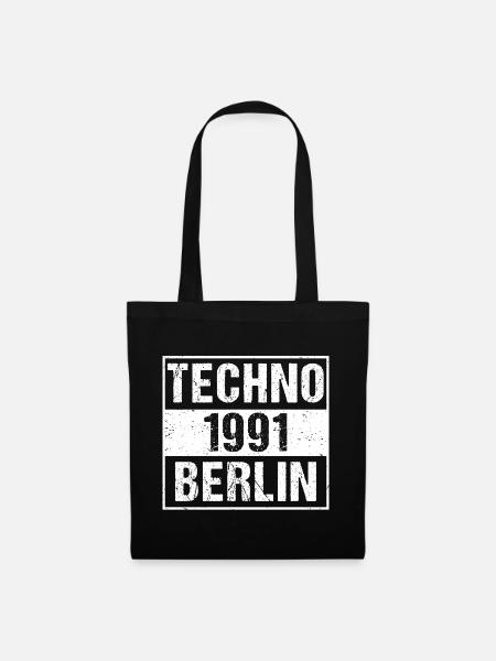 Techno 1991 Berlin - Stoffbeutel - Schwarz