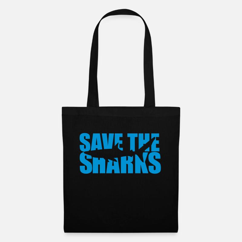 save-the-sharks - Stoffbeutel - Schwarz