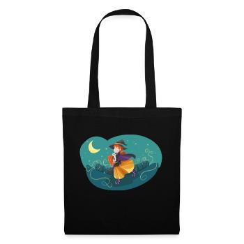 Witch Night Moon Cat - Tote Bag - black - Front