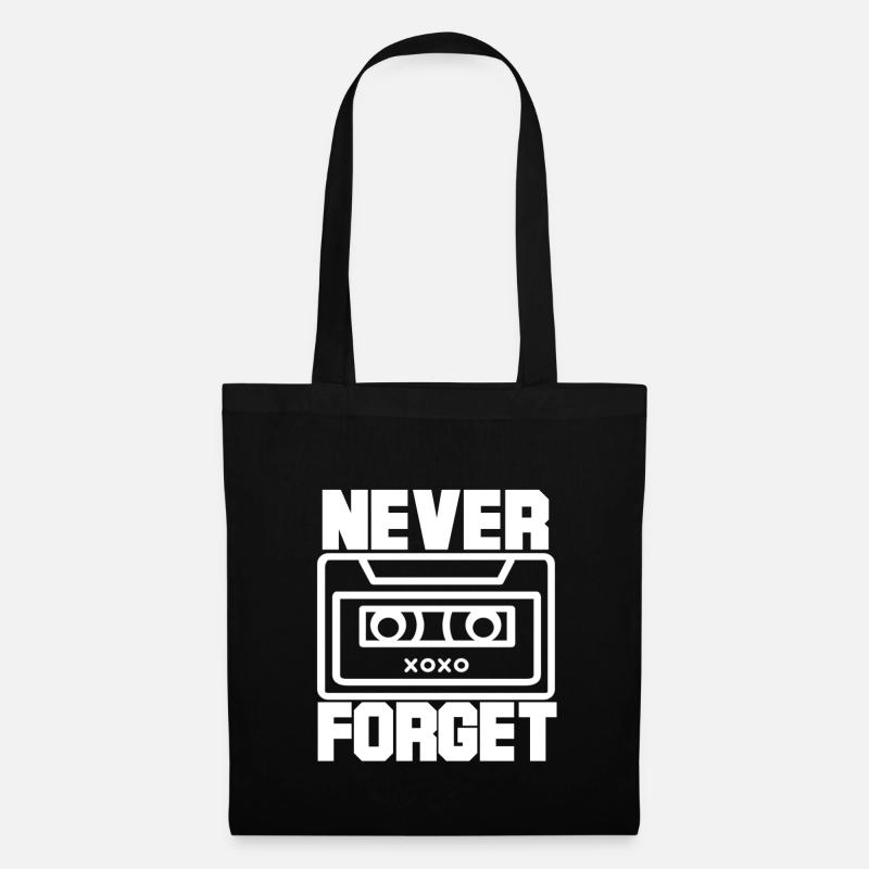 Never Forget Oldie Tape DJ Retro Old 80s - Tote Bag - black