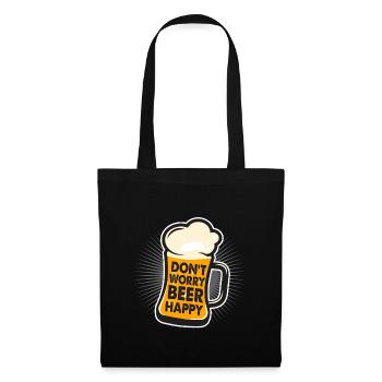 Bier Beer Trinkspruch Geschenk Alkohol - Stoffbeutel - Schwarz - Vorne