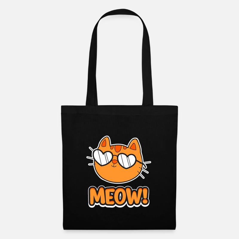 Katze Kätzchen Mietzekatze Haustier Geschenk - Stoffbeutel - Schwarz