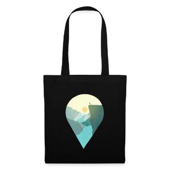 Norwegen Preikestolen Souvenir Geschenk - Stoffbeutel - Schwarz - Vorne