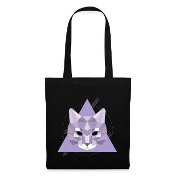 Geometric cat | Low poly cat's head gift - Tote Bag - black - Front