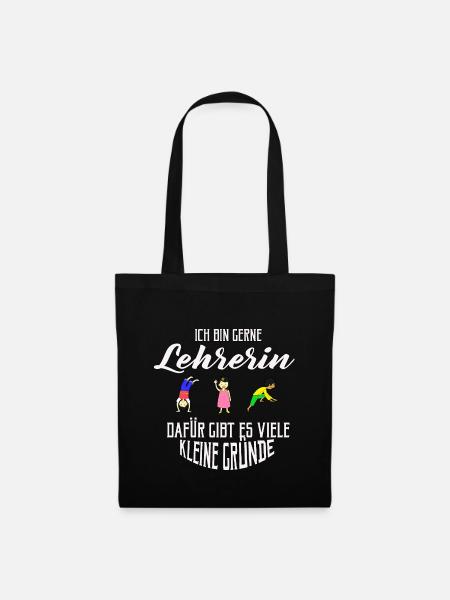 Geschenk LEHRERIN lehrerin, pädagogin Grundschule - Stoffbeutel - Schwarz