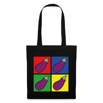 Aubergine - Sac en tissu - noir - Devant
