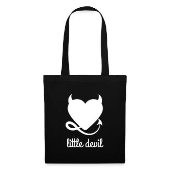 Devil gift, devil angel heart horns - Tote Bag - black - Front