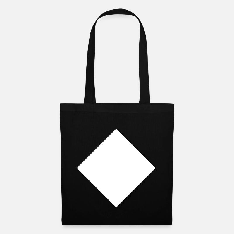 Viereck Geschenk, geometrie fläche quadrat weiß - Stoffbeutel - Schwarz