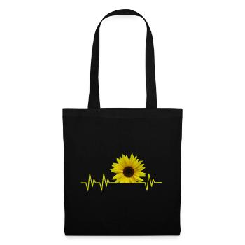 sunflowerbeat - zauberhafte Sonnenblume - Stoffbeutel - Schwarz - Vorne