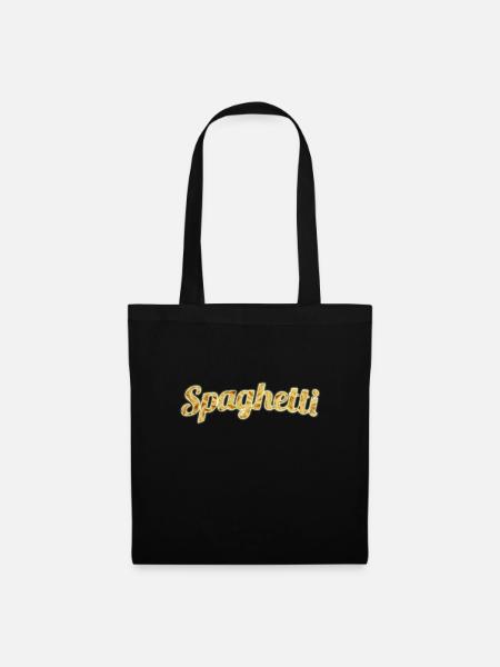 Spaghetti - Nudeln - Stoffbeutel - Schwarz