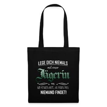 Ne plaisante pas avec un chasseur, cadeau - Sac en tissu - noir - Devant