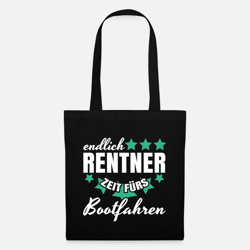 Rentner Bootfahren Rente Geschenk Boot Hobby Opa - Stoffbeutel - Schwarz