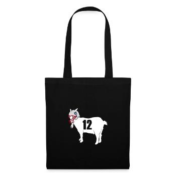 Tom Brady 12 cadeau de chemise de chèvre - Sac en tissu - noir - Devant