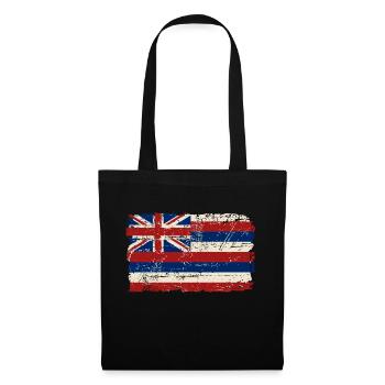 Hawaii Flag - Vintage Look - Stoffbeutel - Schwarz - Vorne