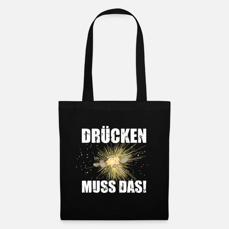 Pyro Drücken muss das Feuerwerk - Stoffbeutel - Schwarz