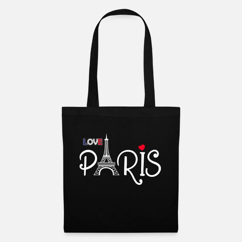 Ich liebe Paris - Love Paris - Stoffbeutel - Schwarz