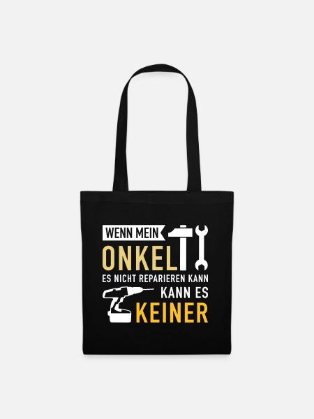 Onkel - Stoffbeutel - Schwarz