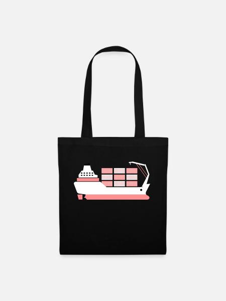 containerschiff pink - Stoffbeutel - Schwarz
