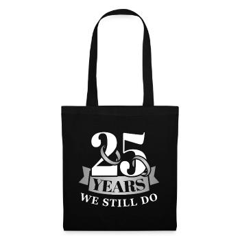 Anniversaire de mariage en argent - Sac en tissu - noir - Devant
