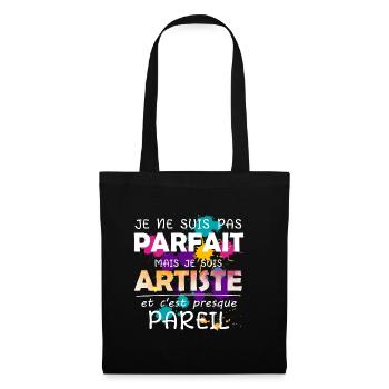 Artiste - Peinture - Dessin - Cadeau - Parfait - Sac en tissu - noir - Devant