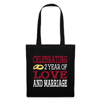2 ans marié deuxième cadeau d'anniversaire de mariage - Sac en tissu - noir - Devant