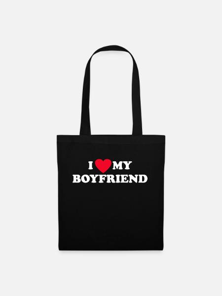 I Love My Boyfriend - Stoffbeutel - Schwarz