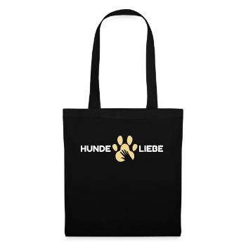 Hunde, Liebe, Spruch, hundepfote - Stoffbeutel - Schwarz - Vorne