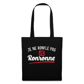 Je ne ronfle pas Cadeau humour personnalisé - Sac en tissu - noir - Devant