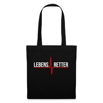 Lebensretter Sanitäter Rettungsdienst - Stoffbeutel - Schwarz - Vorne