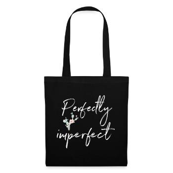 Perfect imperfect Beautiful quote with cactus - Tote Bag - black - Front