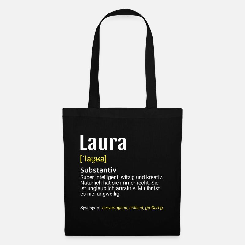 Laura Name Definition - Stoffbeutel - Schwarz