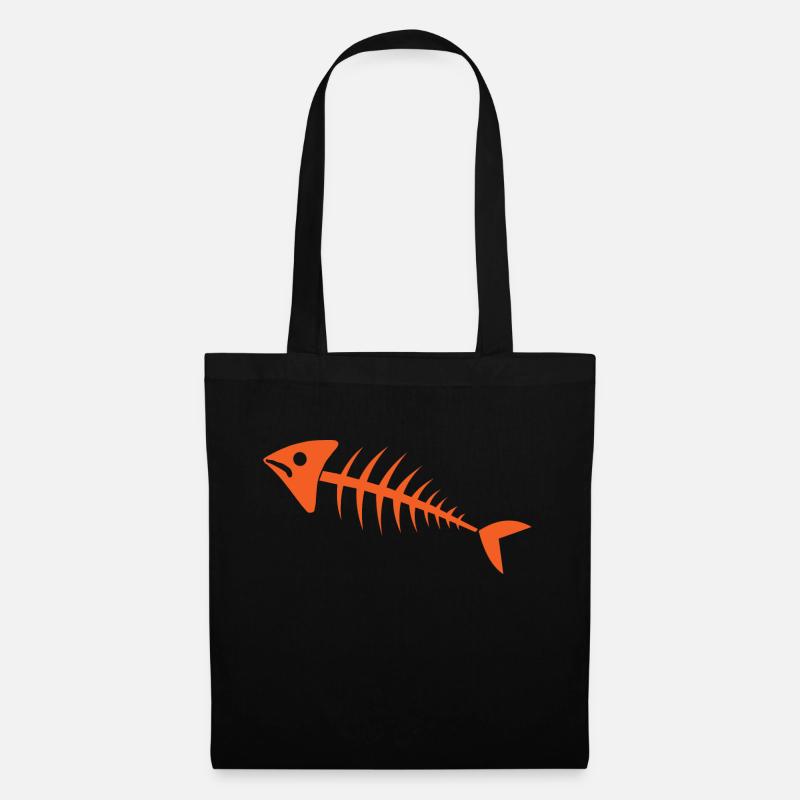 Fischgräte - Stoffbeutel - Schwarz