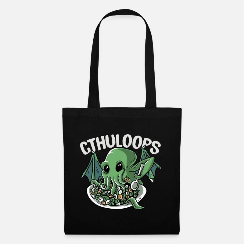 Cthuloops Kawaii Cthulhu Mythos Müsli-Parodie - Stoffbeutel - Schwarz
