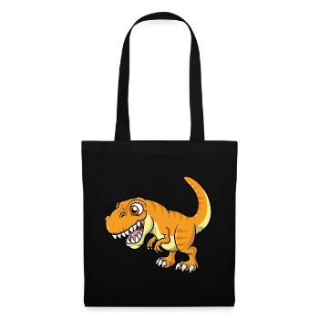 T-Rex Dinosaure Dino - Sac en tissu - noir - Devant