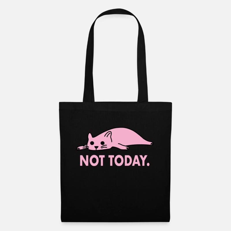 Not Today Cat Lazy Funny Work - Tote Bag - black