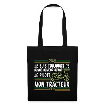 De Bonne Humeur au volent du Tracteur - Sac en tissu - noir - Devant