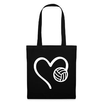 Volleyball Cœur - Sac en tissu - noir - Devant