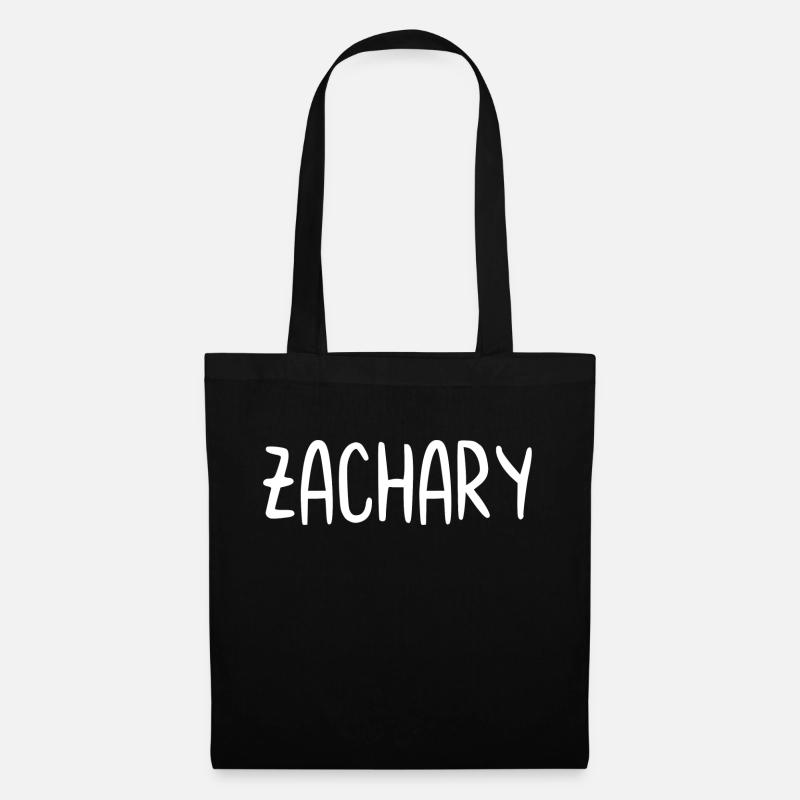 Zachary Custom Name Schriftart Text Geburtstag - Stoffbeutel - Schwarz