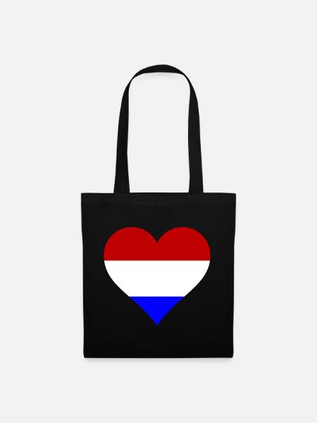 Herz Holland Farben - Stoffbeutel - Schwarz