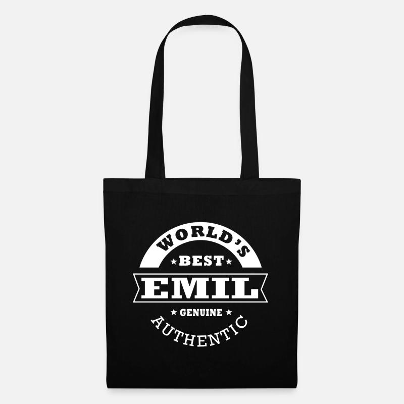 Geschenk Personalisiert Emil Vorname emil - Stoffbeutel - Schwarz
