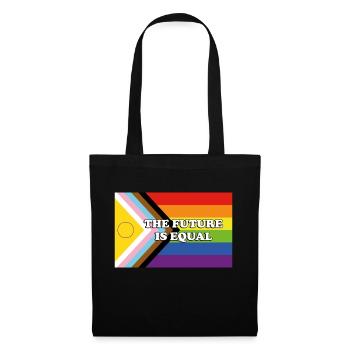 Inclusive Pride Progress Flag DIE ZUKUNFT IST GLEICH - Stoffbeutel - Schwarz - Vorne