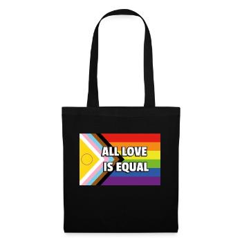 Inclusive Pride Progress Flag ALLE LIEBE IST GLEICH - Stoffbeutel - Schwarz - Vorne
