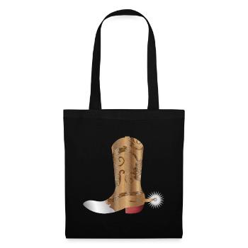 extravagant western boots in snakeskin look - Tote Bag - black - Front