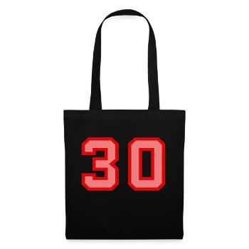 Coole Retro Retrostyle Jersey Nummer Rückennummer - Stoffbeutel - Schwarz - Vorne