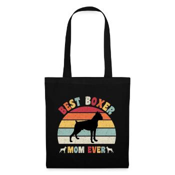 Meilleur Boxer maman jamais amoureux des chiens vintage rétro - Sac en tissu - noir - Devant