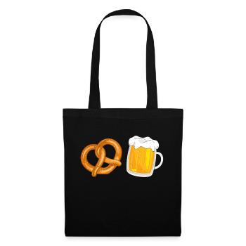 Bretzel & Bière : le t-shirt parfait pour les connaisseurs - Sac en tissu - noir - Devant